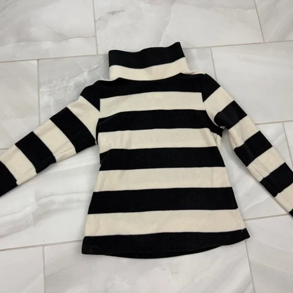 Dudley Stephens Greenpoint Turtleneck in Vello Fleece, NWT, Small Blk/Crm Stripe - Picture 2 of 6